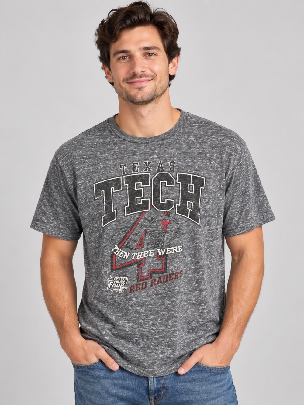 Texas Tech 2019 Final Four distressed t-shirt! Gray Graphic Tee XL
